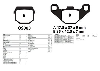 Тормозные колодки YAMAHA, STELS