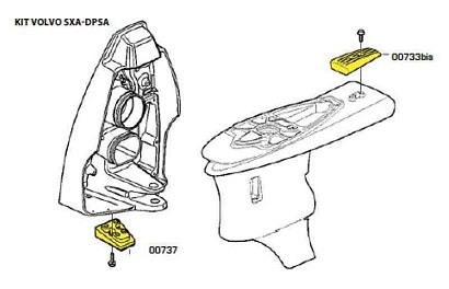 Комплект алюминиевых анодов для Volvo Penta SX-A и DPS-A