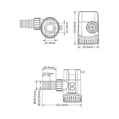 Насос осушительный автоматический 600GPH 13B Series 12В (датчик времени)