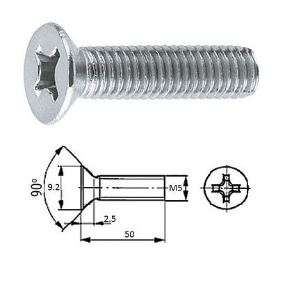 Винт пот.гол M5X 50 нерж.A2 (100 шт)
