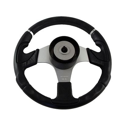 Колесо рулевое NISIDA, спицы серебрянные 320 мм, чёрный