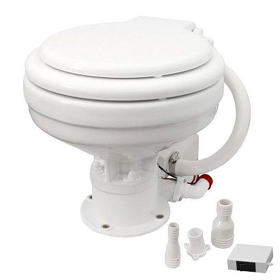 Унитаз судовой 360х445, в комплекте с электр.помпой 12В (нов)