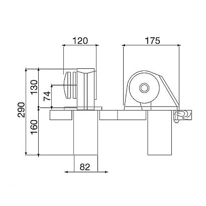 Лебедка якорная "OBI" без барабана, 500Вт, 12 В, цепь 6мм