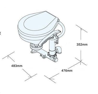 Унитаз судовой керамический, прокачной (нов)