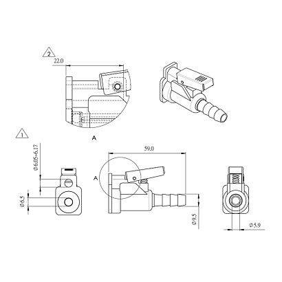 Коннектор на топливный бак Skipper для Suzuki "мама", 8 мм