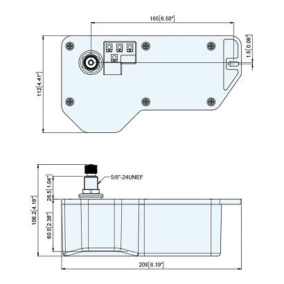 Электропривод стеклоочистителя 12В, 1", 83-120грд, водозащищенный