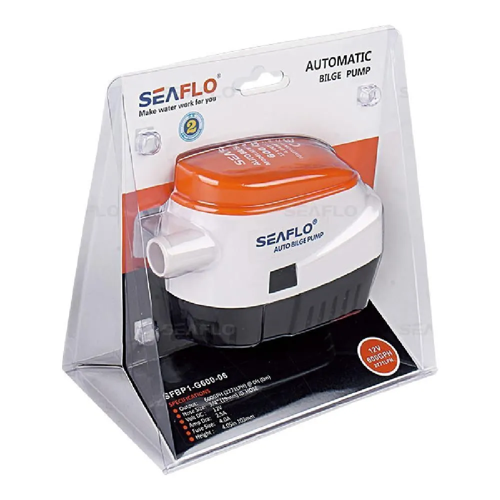 Помпа водооткачивающая автоматическая SeaFlo трюмная, 12V 1100 галлон/час, патрубок 29 мм