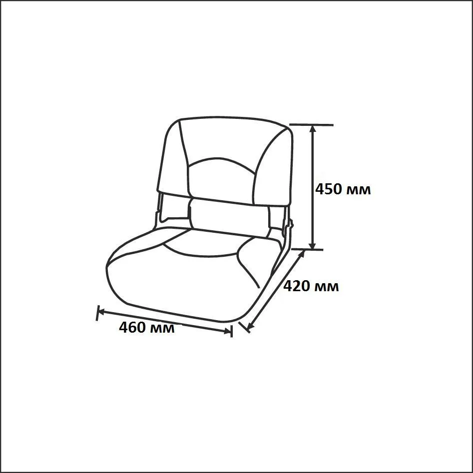 Сиденье пластмассовое складное с подложкой Deluxe All Weather Seat, бело-чёрное