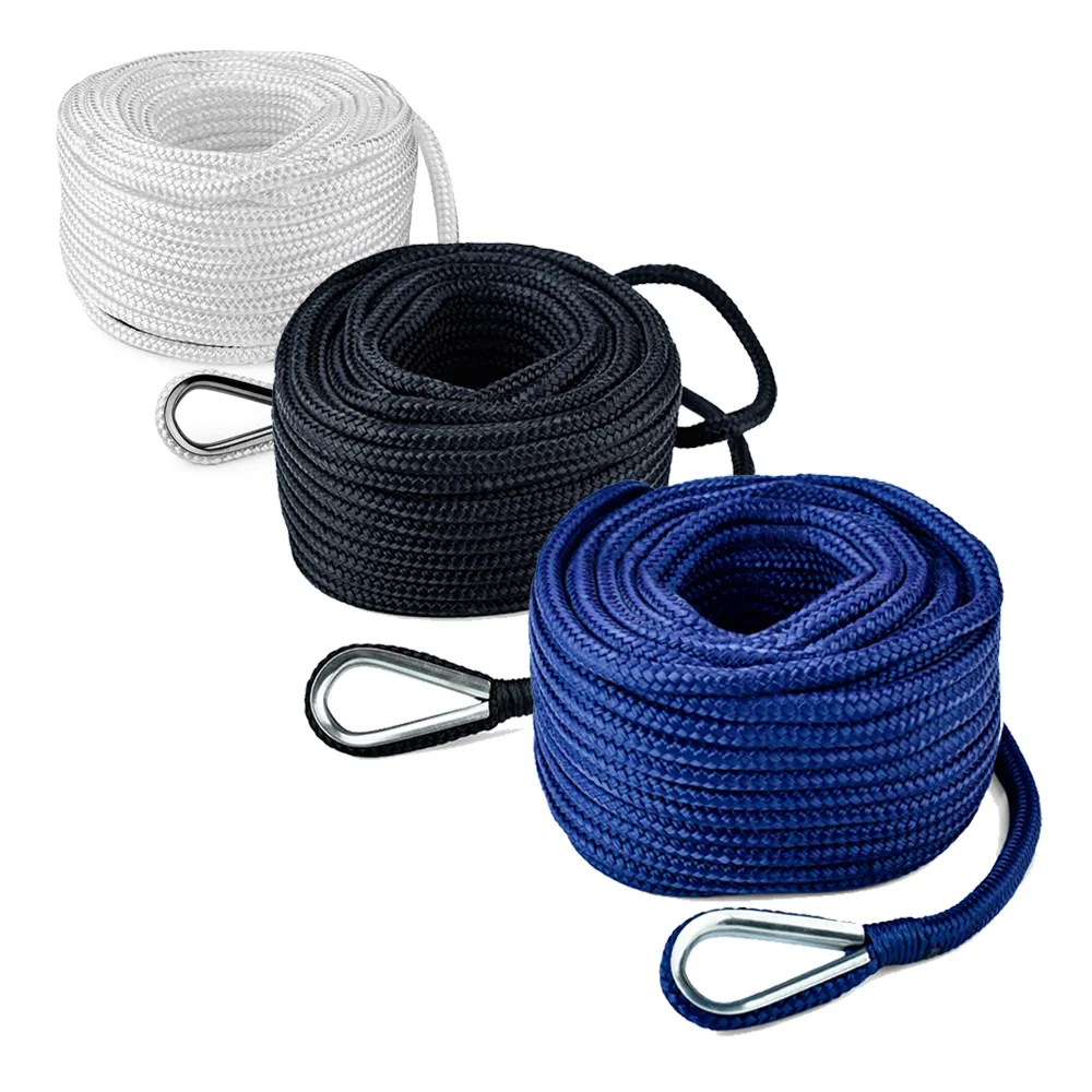 Трос (конец) якорный Skipper плетеный, 12мм, нейлон 30м, белый