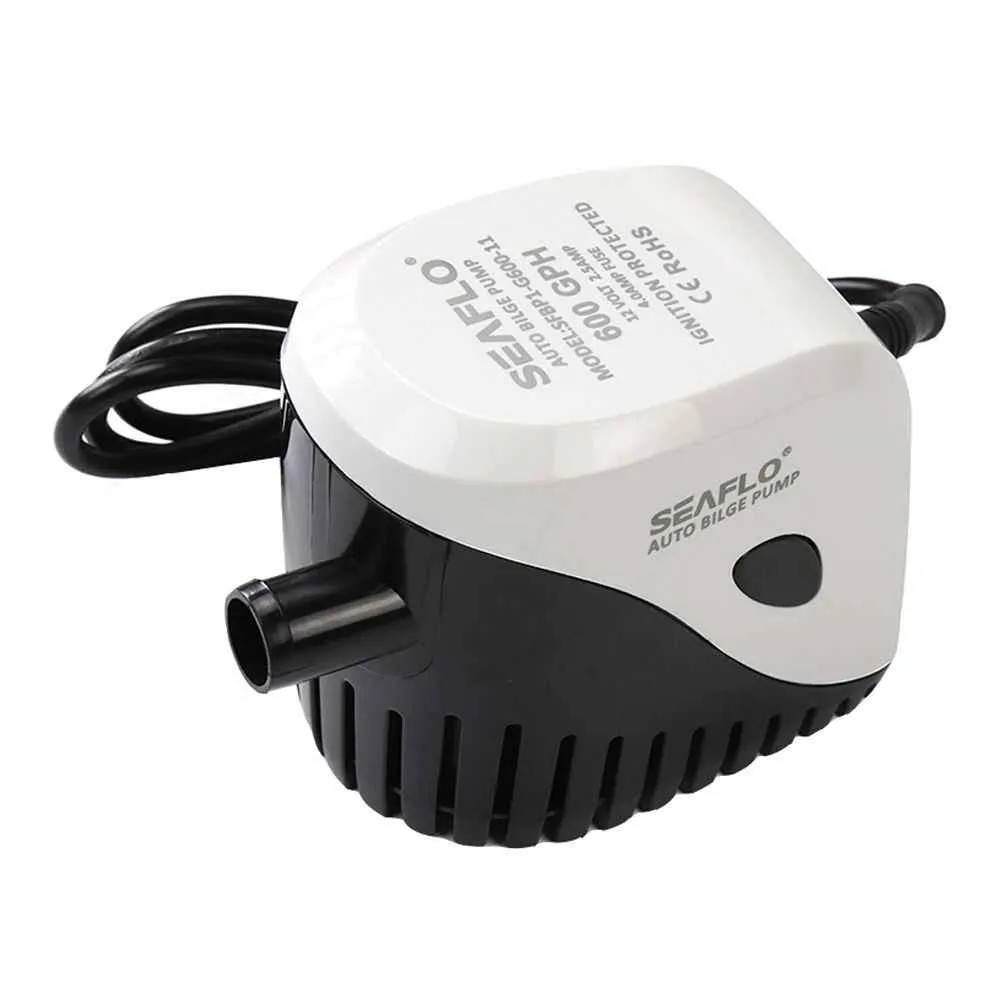 Помпа водооткачивающая автоматическая SeaFlo трюмная, 12V 600 галлон/час, патрубок 19 мм