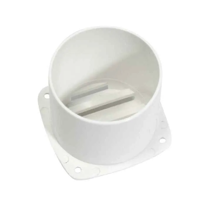 Крышка вентиляции с фланцем 86х86х80мм, белый пластик