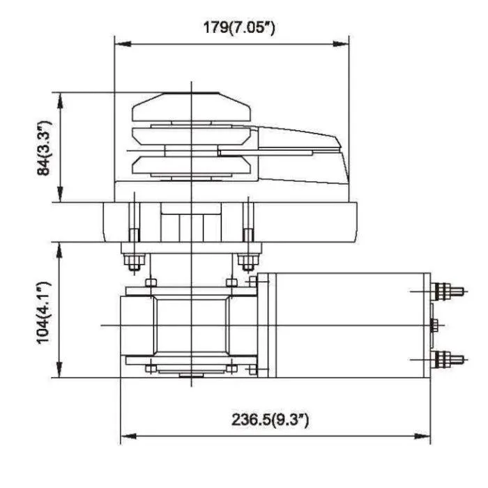 Лебедка якорная серии-C Heavy Duty Style (без барабана) 600Вт, 12В, цепь 6 мм/веревка 12 мм