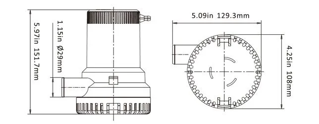 Насос осушительный 2000GPH 01 Series 12В