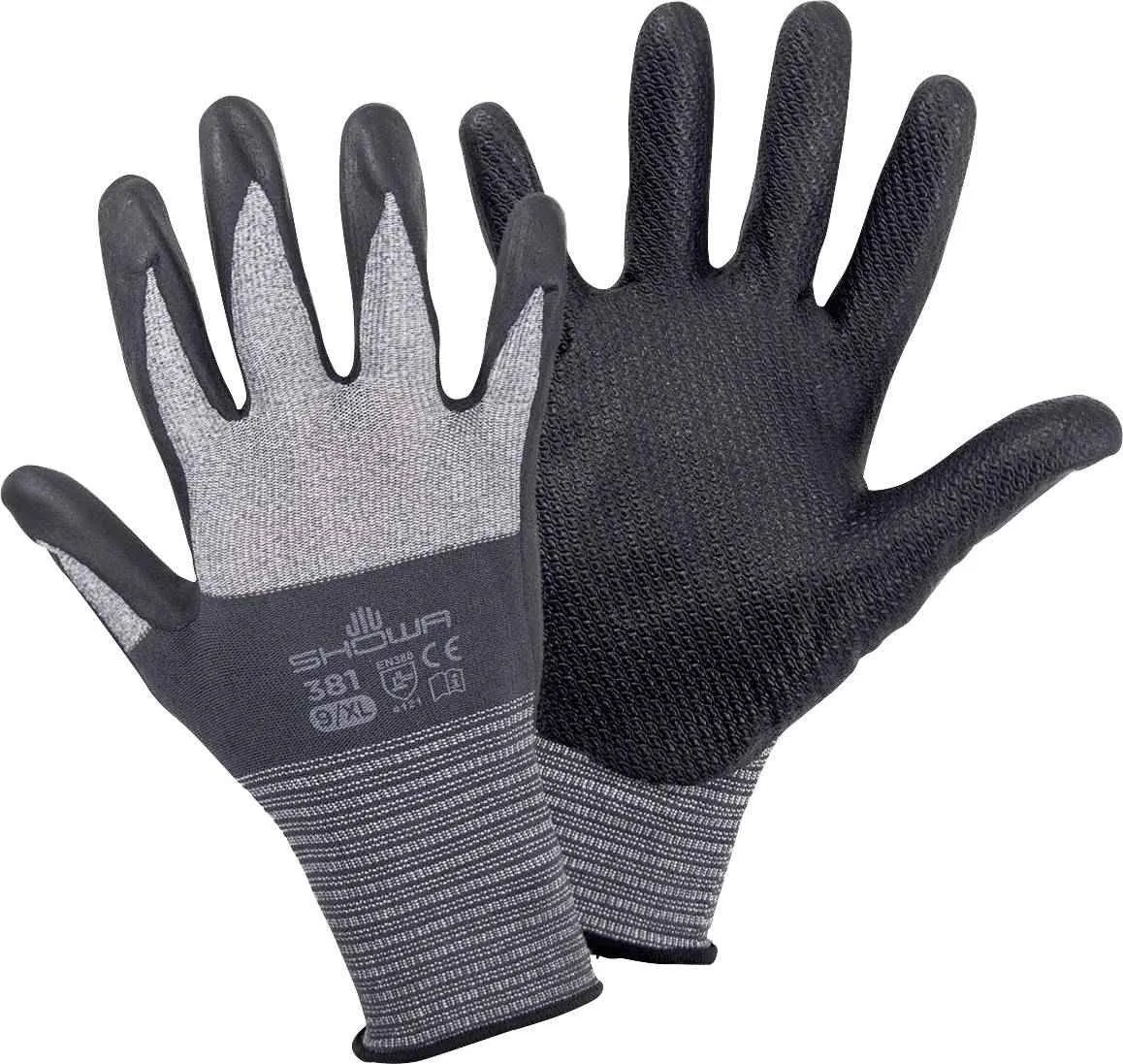 Перчатки защитные SHOWA Excellent Fit 381 Grey/Black, L