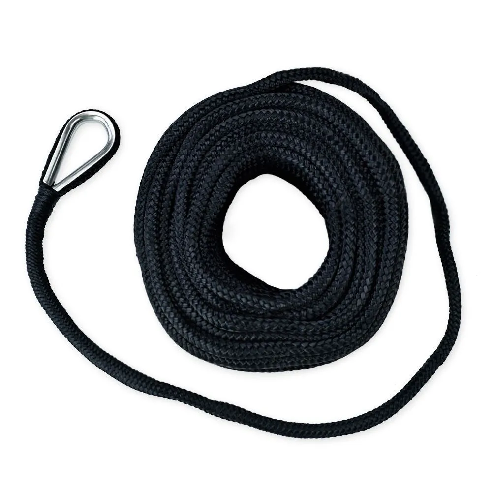 Трос (конец) якорный Skipper плетеный, 6мм, нейлон 50м, черный