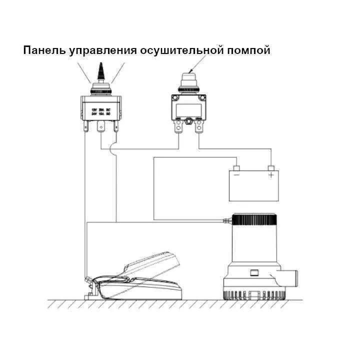 Переключатель поплавковый бело-оранжевый 01 SEAFLO (20A)
