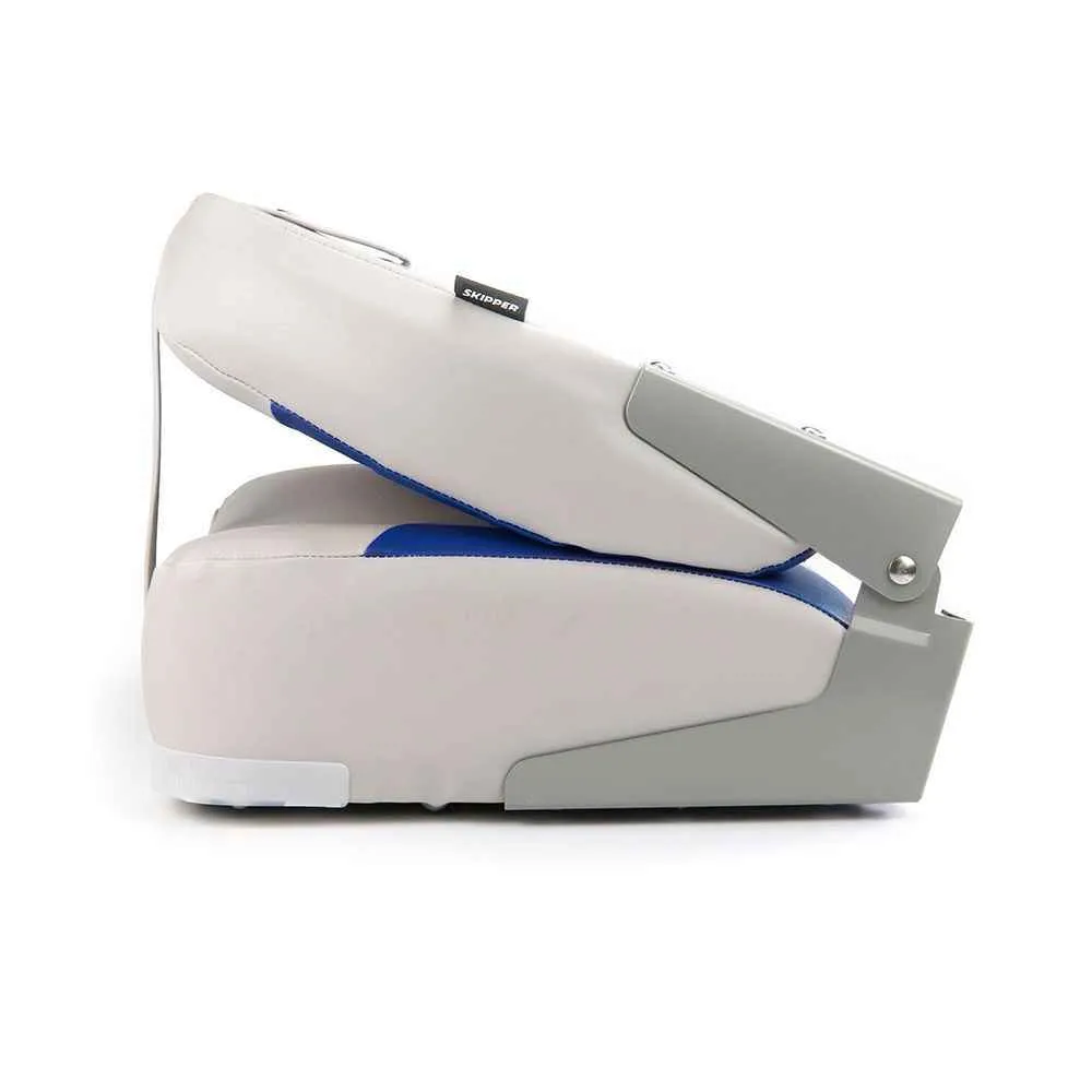 Кресло складное мягкое Skipper синий/серый