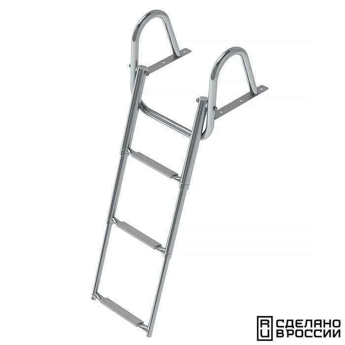 Трап телескопический с поручнем, 3 серых ступени (ширина 350 мм.)