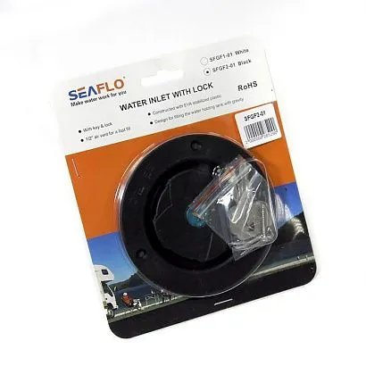 Горловина заливная SEAFLO с замком, черная