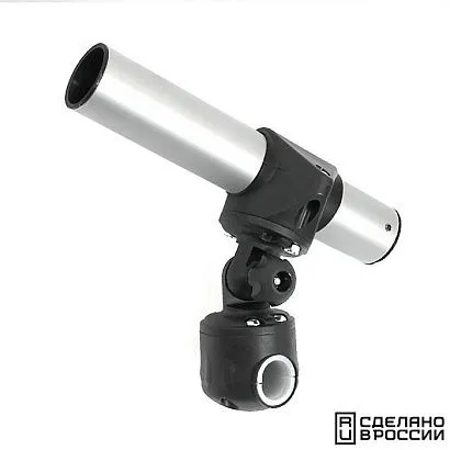 Держатель спиннинга сквозной на леер наклонный, алюминий