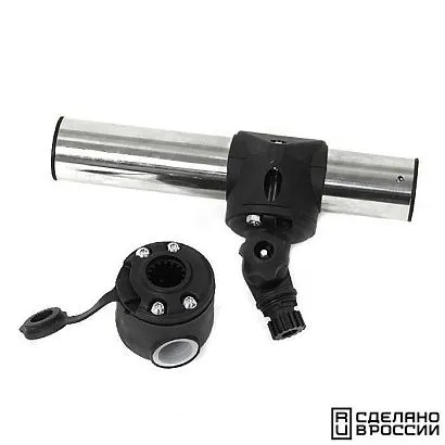 Держатель спиннинга сквозной на леер быстросъемный, нержавеющая сталь