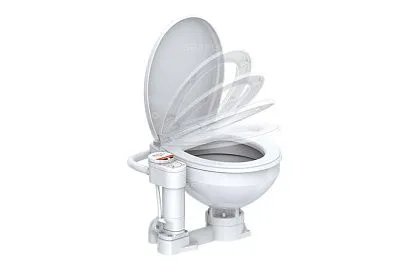 Унитаз судовой керамический с вертикальным насосом 12В (размер стандарт)
