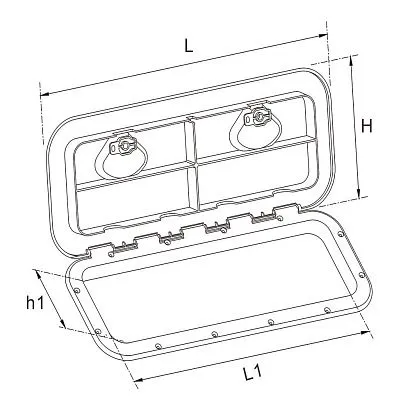 Люк SeaFlo смотровой 383Х436 (460Х510) мм