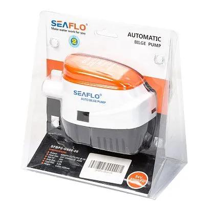 Помпа водооткачивающая автоматическая SeaFlo трюмная, 24V 600 галлон/час, патрубок 19 мм