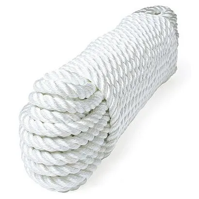 Трос швартовый трех прядный 12мм*9м белый