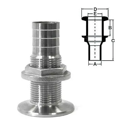 Стакан дренажный 3/4" с гайкой, под шланг 25 мм