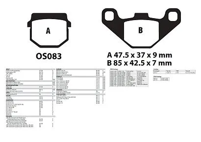 Тормозные колодки YAMAHA, STELS