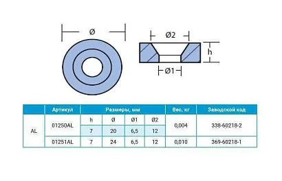 Анод алюминиевый  Tohatsu / Nissan