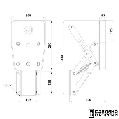 Транец выносной для ПЛМ мощностью от 6 до 15 л.с. (38 кг)