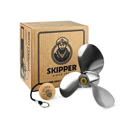 Винт гребной  Skipper для Yamaha 4-6HP, диаметр 7 1/2" нержавеющий, лопастей - 3, шаг 8"