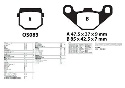 Тормозные колодки YAMAHA, STELS
